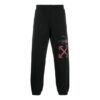 Off-White Men’ s Logo Spider Pattern Printing Bundle Feet Sports Pants/Trousers/Joggers Black