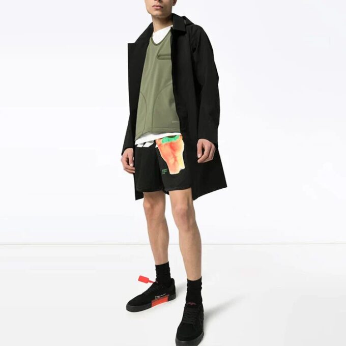Off-White Men’ s Logo Sports Black Shorts