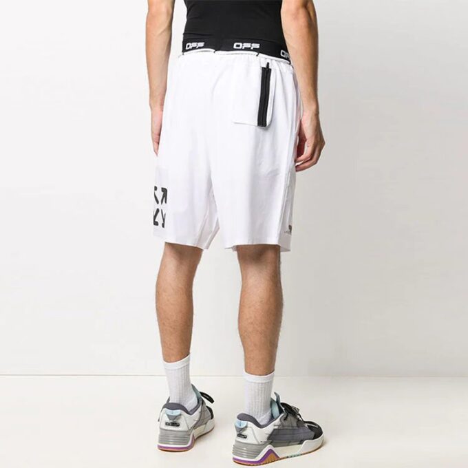 Off-White Men’ s Logo Waist Arrow Shorts White