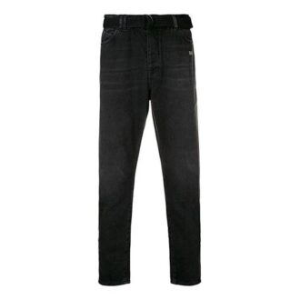 Off-White Men’ s Loose Black Casual Pants/Trousers