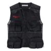 Off-White Men’ s Mesh Splicing V Neck Multiple Pockets Sleeveless Zipper Jacket Creamy White