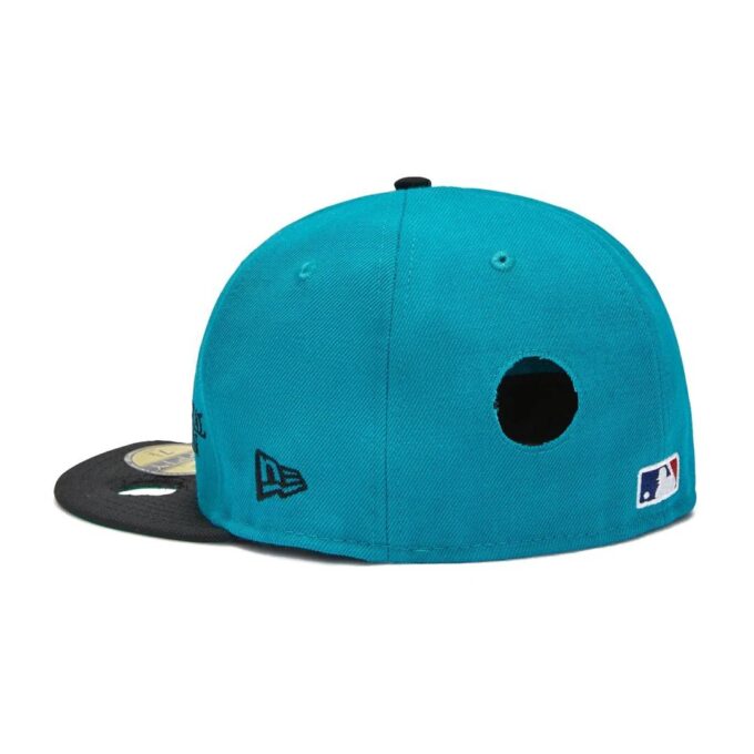 Off-White Men’ s Mlb New Era Crossover Fashion Hole Embroidered Logo Blue Cap