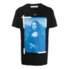 Off-White Men’ s Mona Lisa Portrait Short Sleeve Ordinary Version Black T-Shirt