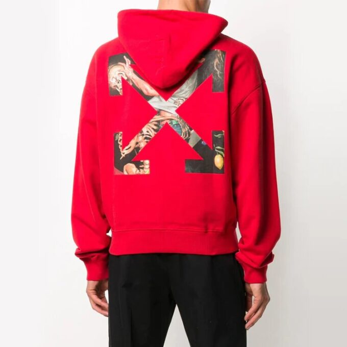 Off-White Men’ s Painting Arrow Pullover Red