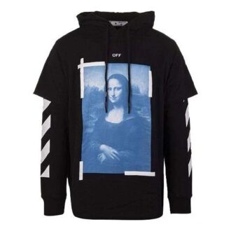Off-White Men’ s Painting Printing Pattern Loose Fit Black