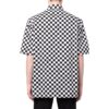 Off-White Men’ s Plaid Lapel Short Sleeve Black Shirt