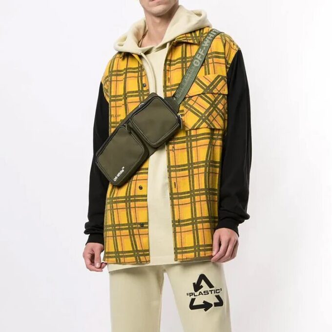 Off-White Men’ s Plaid Large Yellow Shirt