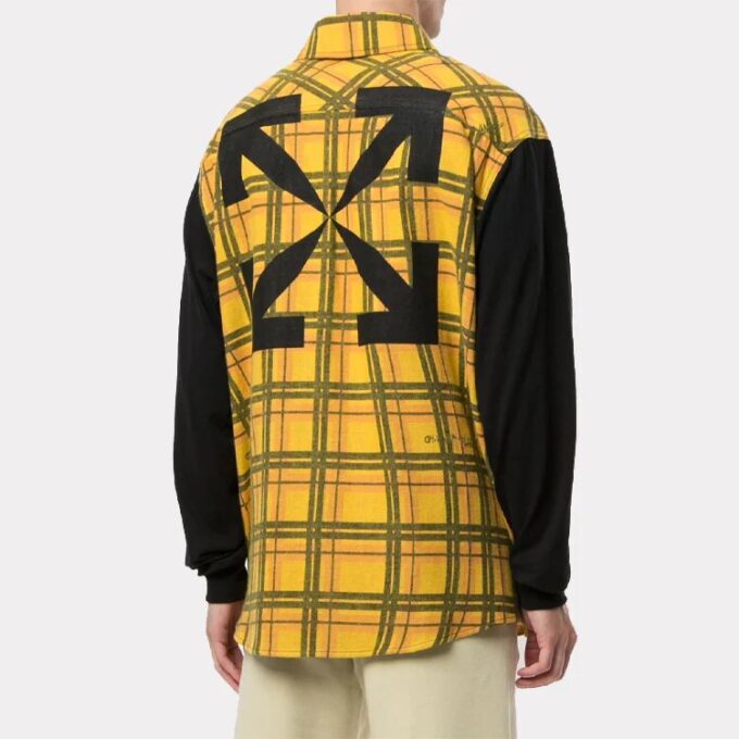 Off-White Men’ s Plaid Large Yellow Shirt