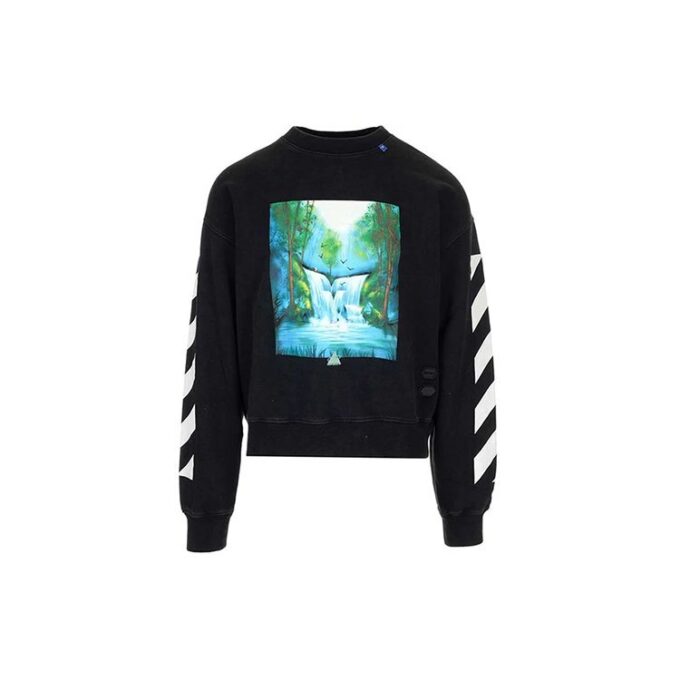 Off-White Men’ s Pullover Loose Printing Black