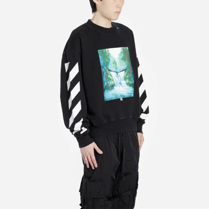 Off-White Men’ s Pullover Loose Printing Black