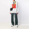 Off-White Men’ s Rear Suit Long Pants/Trousers Loose Fit Dark Green