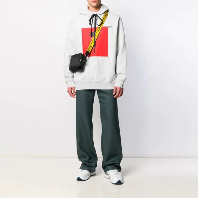 Off-White Men’ s Rear Suit Long Pants/Trousers Loose Fit Dark Green