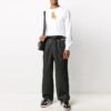 Off-White Men’ s Solid Color Casual Long Pants/Trousers Loose Fit Gray