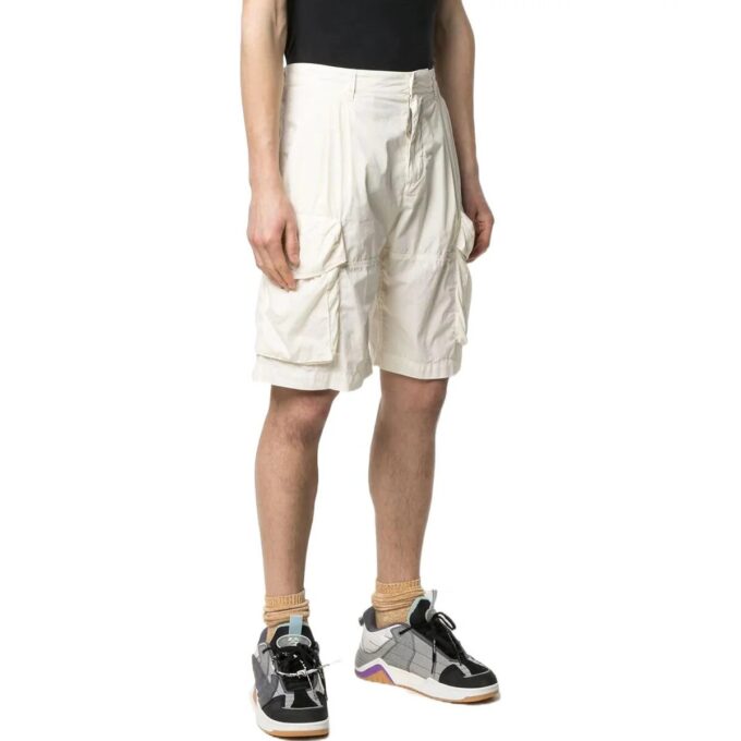 Off-White Men’ s Solid Color Casual Shorts White