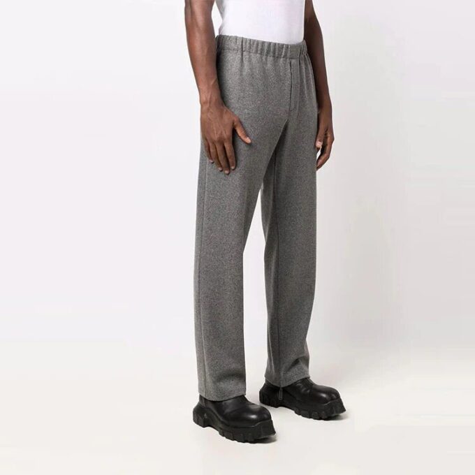 Off-White Men’ s Solid Color Casual Straight Sports Pants/Trousers/Joggers Gray