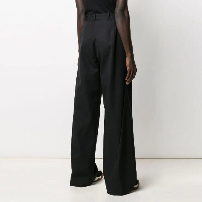 Off-White Men’ s Solid Color Casual Suit Long Pants/Trousers Loose Fit Black