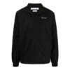 Off-White Men’ s Solid Color Lapel Zipper Jacket Black