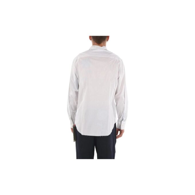 Off-White Men’ s Solid Color Logo Printing Long Sleeves Version White Shirt
