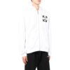 Off-White Men’ s Solid Color Logo Printing Pattern Hooded Zipper Jacket White