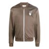 Off-White Men’ s Solid Color Logo Printing Zipper Jacket