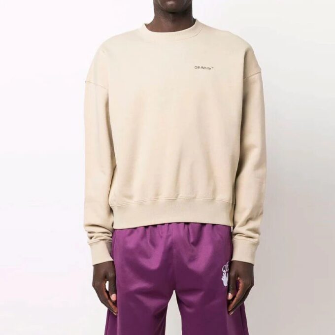 Off-White Men’ s Solid Color Long Sleeves Khaki