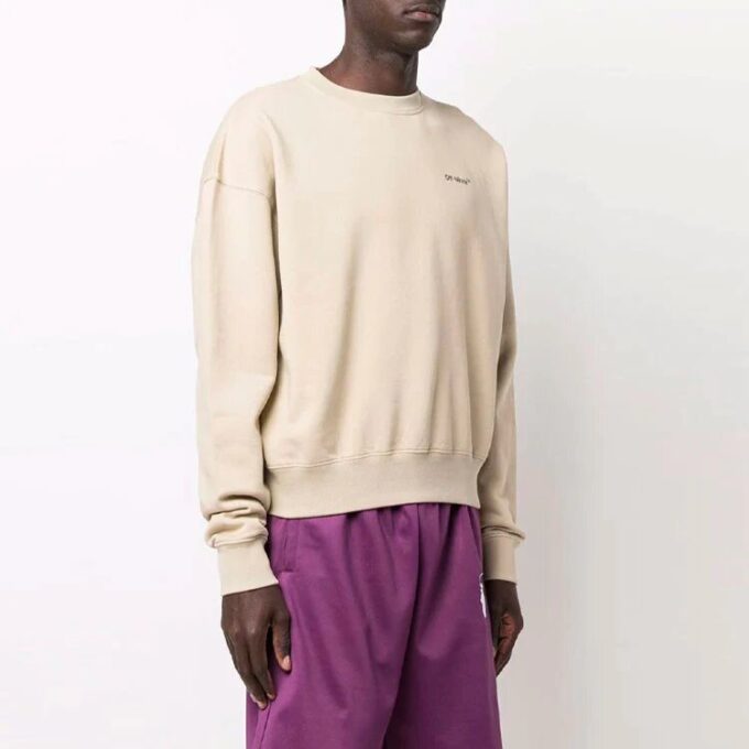 Off-White Men’ s Solid Color Long Sleeves Khaki