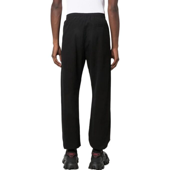 Off-White Men’ s Solid Color Plain Weave Knit Bundle Feet Sports Pants/Trousers/Joggers Black