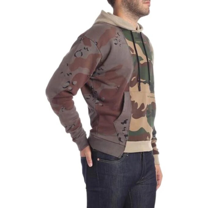 Off-White Men’ s Splicing Long Sleeves Camouflage