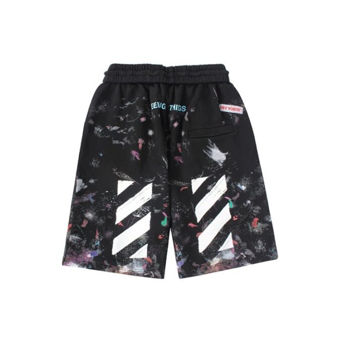Off-White Men’ s SS21 Casual Starry Sky Splash Ink Shorts Black