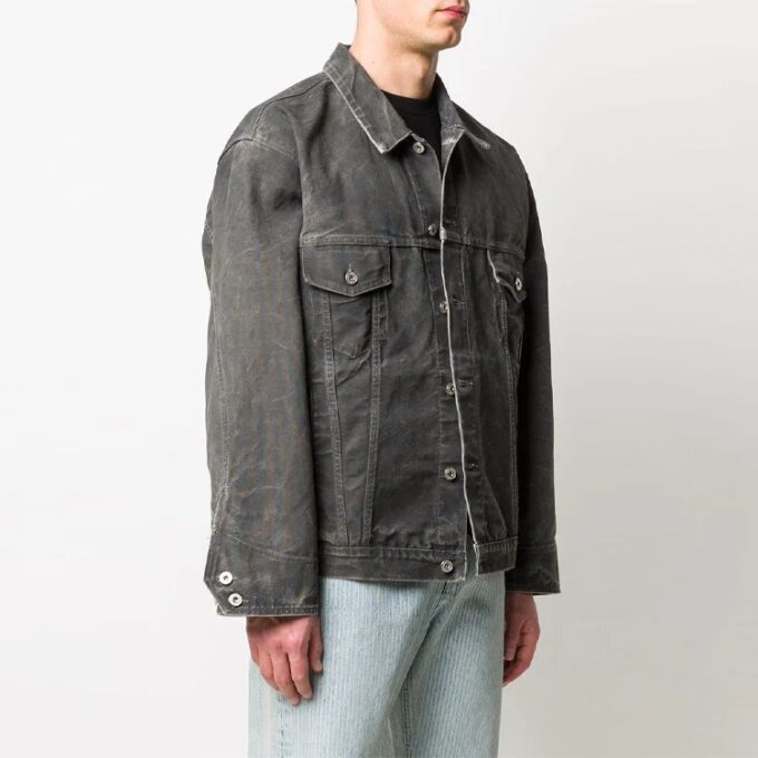 Off-White Men’ s SS21 Denim Jacket Ordinary Version Gray
