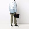 Off-White Men’ s SS21 Lapel Buckle Long Sleeves Blue Shirt