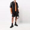 Off-White Men’ s SS21 Leather Cargo Shorts Loose Fit Black