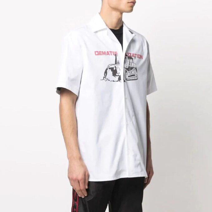 Off-White Men’ s SS21 Logo Printing White Shirt