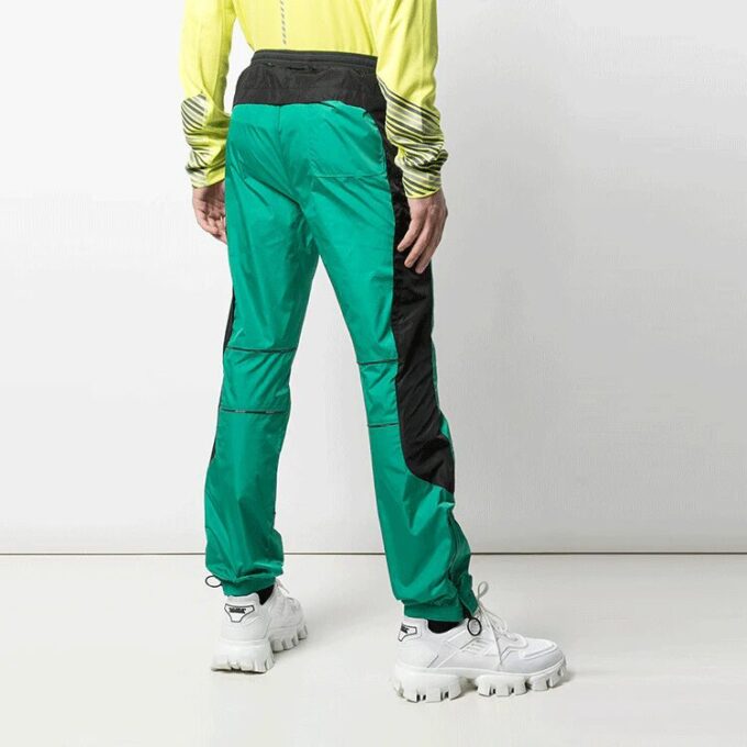 Off-White Men’ s SS21 Side Stripe Athleisure Casual Sports Pants Slim Fit Green
