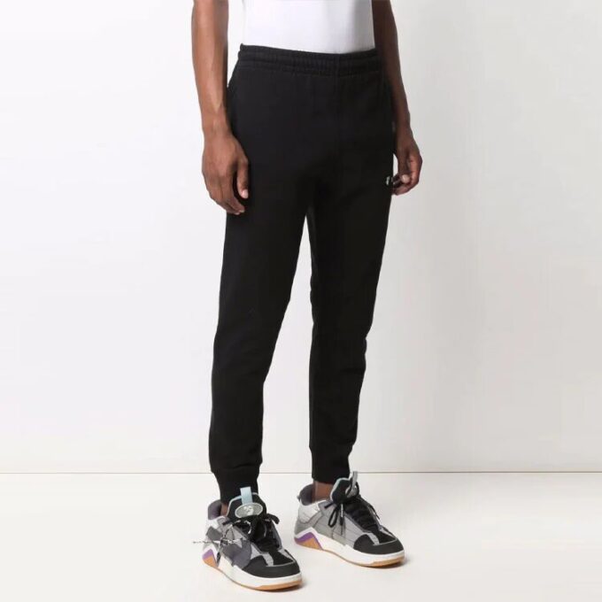 Off-White Men’ s SS21 Solid Color logo Sports Pants/Trousers/Joggers Black