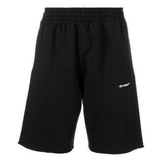 Off-White Men’ s SS22 Alphabet Logo Printing Straight Shorts Loose Fit Black