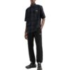 Off-White Men’ s SS22 Alphabet Printing Plaid Arrow Short Sleeve Shirt Blue