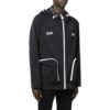 Off-White Men’ s SS22 Alphabet Printing Zipper Hooded Jacket Version Black