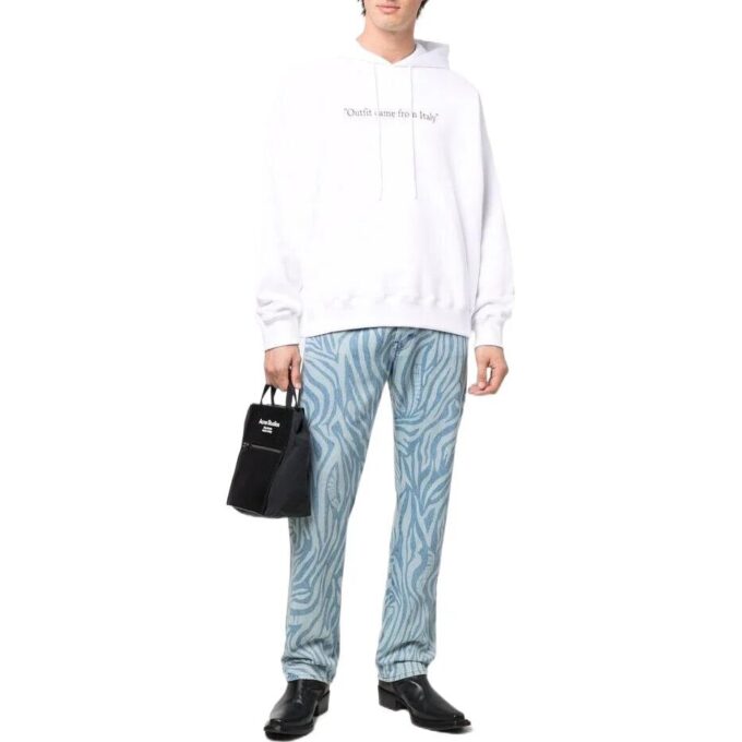Off-White Men’ s SS22 Alphabet Slogan Printing Loose Fit White