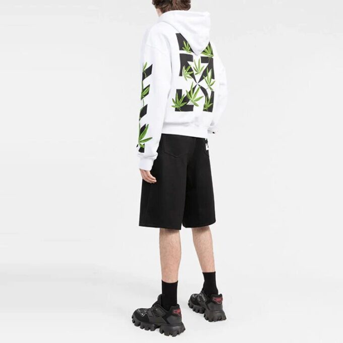 Off-White Men’ s SS22 Arrow Logo Printing Casual Shorts Loose Fit Black