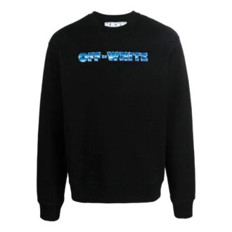 Off-White Men’ s SS22 Arrow Pattern Logo Round Neck Black