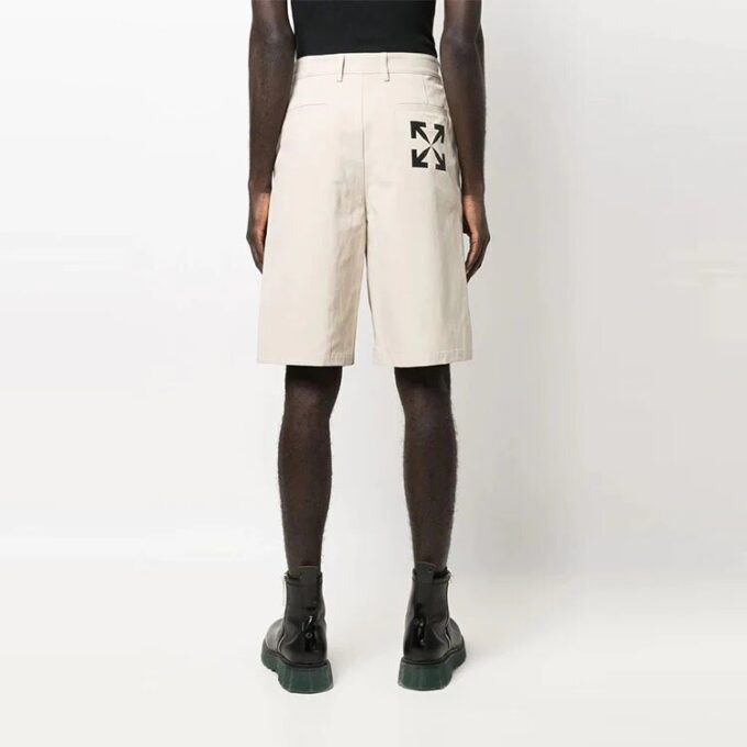 Off-White Men’ s SS22 Arrow Printing Bermuda Shorts Beige