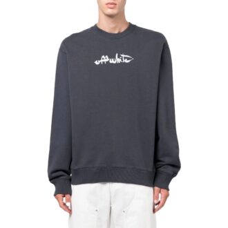 Off-White Men’ s SS22 Arrow Printing Round Neck Long Sleeves Gray