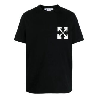 Off-White Men’ s SS22 Arrow Printing Short Sleeve Black T-Shirt