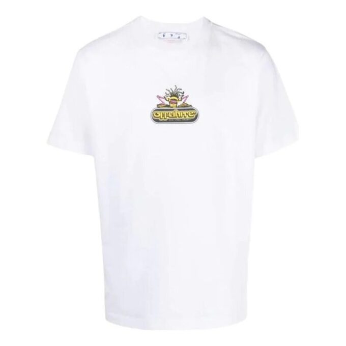 Off-White Men’ s SS22 Back Arrow Pattern Printing Short Sleeve White T-Shirt