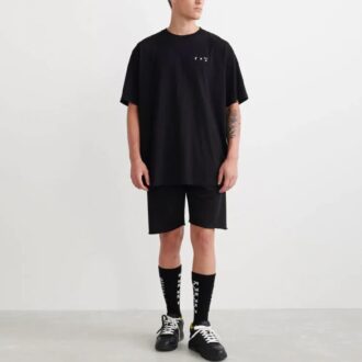 Off-White Men’ s SS22 Back Caravaggio Short Sleeve Loose Fit Black T-Shirt