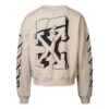 Off-White Men’ s SS22 Back Classic Logo Printing Round Neck Long Sleeves Ordinary Version