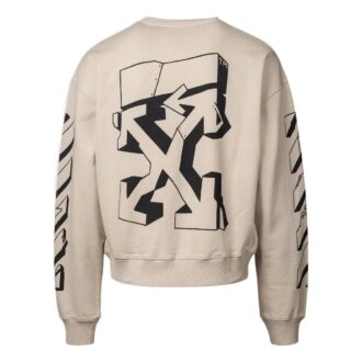 Off-White Men’ s SS22 Back Classic Logo Printing Round Neck Long Sleeves Ordinary Version