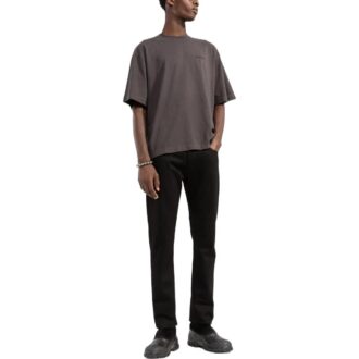 Off-White Men’ s SS22 Back Classic Logo Printing Round Neck Short Sleeve Ordinary Version Brown T-Shirt