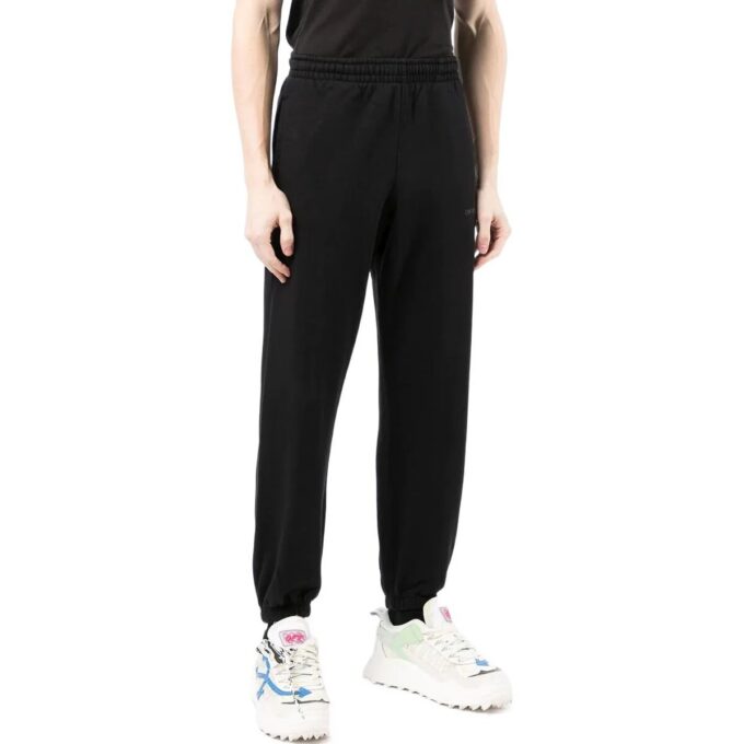 Off-White Men’ s SS22 Back Logo Printing Bundle Feet Sports Pants/Trousers/Joggers Black